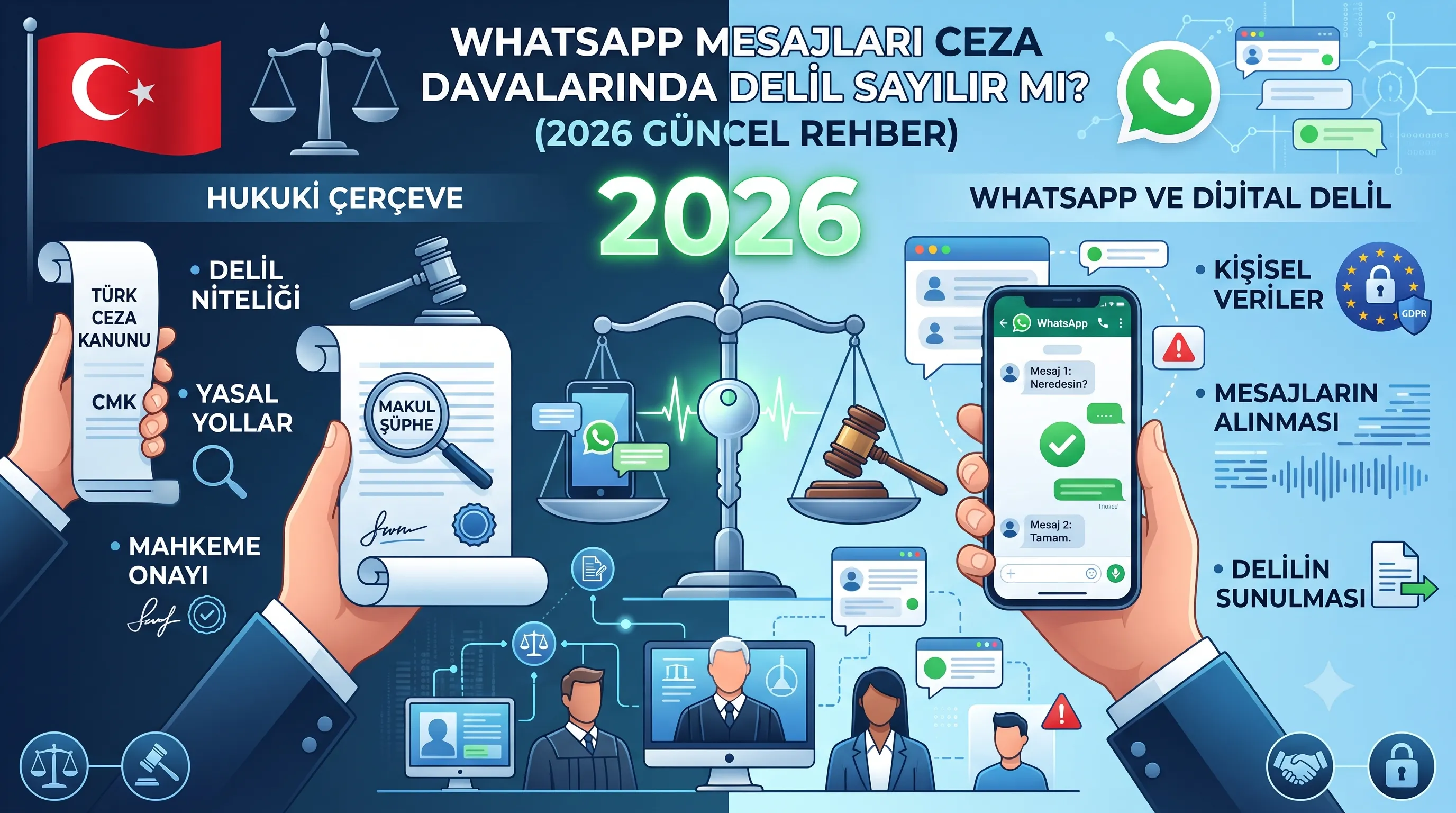WhatsApp Mesajları Ceza Davalarında Delil Sayılır mı? (2026 Güncel Rehber)