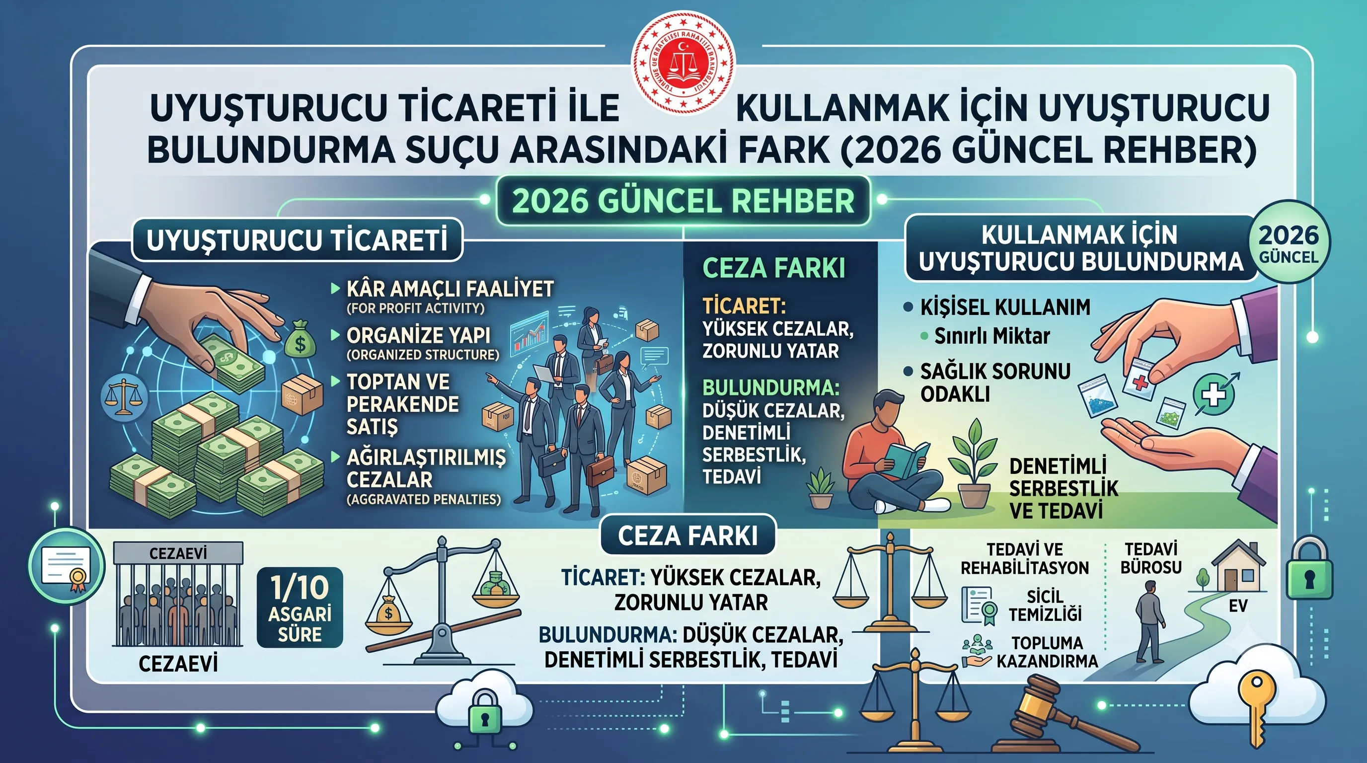 Uyuşturucu Ticareti ile Kullanmak İçin Uyuşturucu Bulundurma Suçu Arasındaki Fark (2026 Güncel Rehber)