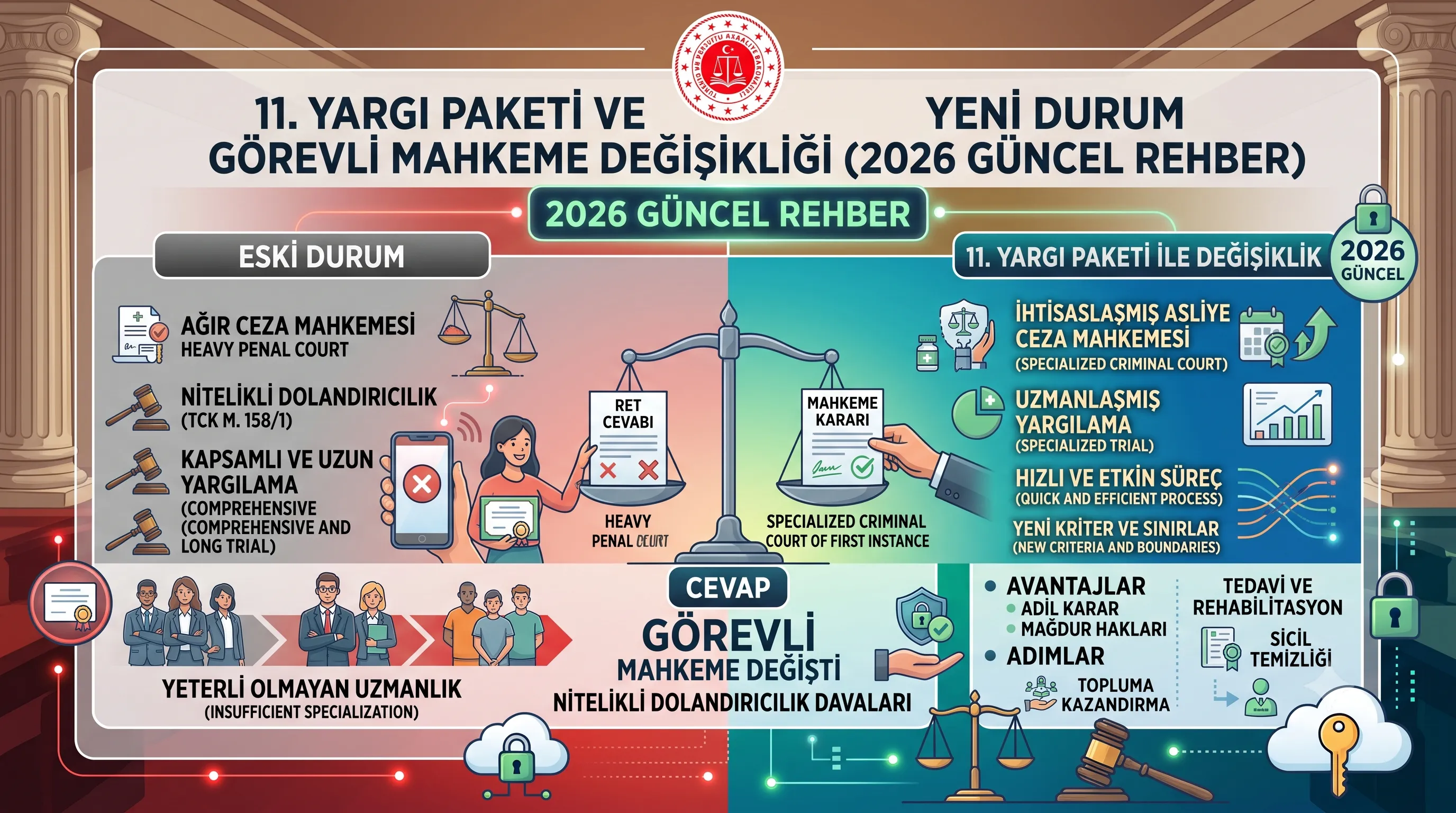 11. Yargı Paketi ile Nitelikli Dolandırıcılık Davalarında Görevli Mahkeme Değişti (2026 Güncel Rehber)